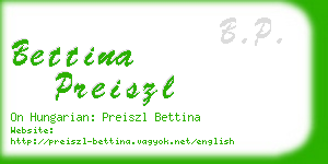 bettina preiszl business card